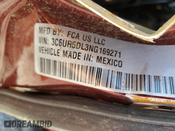 2022 Ram 2500 Big Horn with VIN 3C6UR5DL3NG169271, listed as a Copart auction lot 80626414 with 50,513 mi miles and Salvage Title. Bid and sale history available at carsss.com. Image 14.
