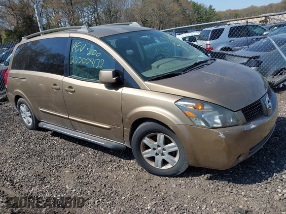 2004 Nissan Quest S with VIN 5N1BV28U74N330476, listed as a IAAI auction lot 42122746 with Not Provided miles. Bid and sale history available at carsss.com. Image 1.