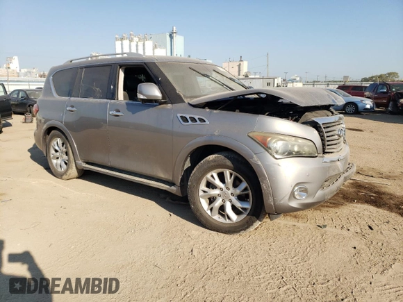 2012 Infiniti QX56 8-passenger with VIN JN8AZ2ND8C9715162, listed as a Copart auction lot 71669624 with 0 mi miles and Salvage Title. Bid and sale history available at carsss.com. Image 4.
