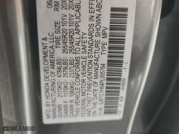 2023 Acura RDX w/A-Spec Package with VIN 5J8TC1H64PL005764, listed as a Copart auction lot 79410724 with 13,963 mi miles and Salvage Title. Bid and sale history available at carsss.com. Image 13.