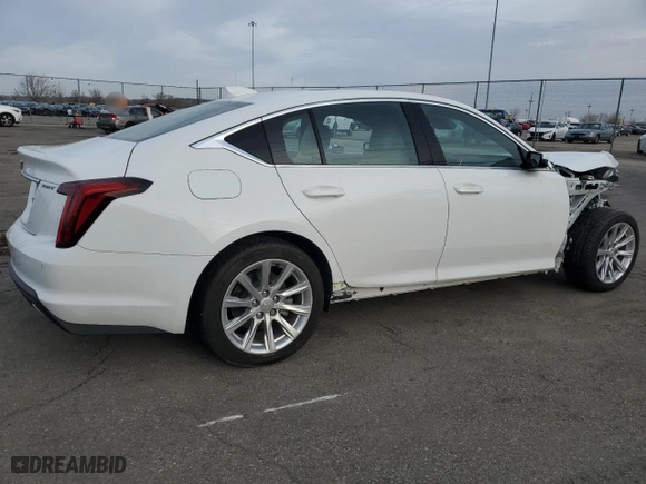 2022 Cadillac CT5 Luxury with VIN 1G6DX5RK4N0136320, listed as a Copart auction lot 49611505 with 5,211 mi miles and Salvage Title. Bid and sale history available at carsss.com. Image 3.