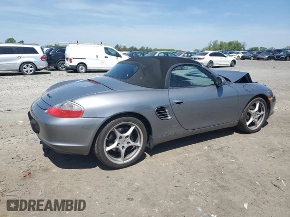 2003 Porsche Boxster with VIN WP0CA29803U623260, listed as a Copart auction lot 54511835 with 53,596 mi miles and Salvage title. Bid and sale history available at DreamBid. Image 3.