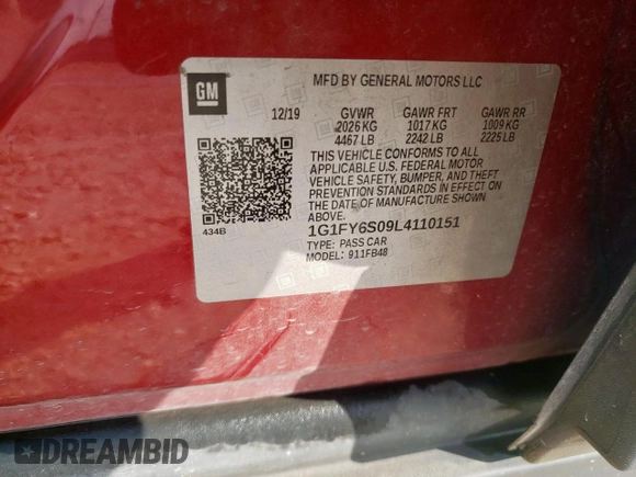 2020 Chevrolet Bolt EV LT z VIN 1G1FY6S09L4110151, wystawiony jako Copart lot #58326025 z przebiegiem 73 116 mil mil oraz Szkoda całkowita • Salvage title. Historia ofert i sprzedaży dostępna na DreamBid. Obrazek 12.