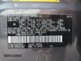 2012 Toyota RAV4 Sport с VIN JTMRF4DV5C5053920, выставлен на аукционе Copart как лот 61915195 с пробегом 169 845 миль миль и Чистый • Clean title. История ставок и продаж доступна на DreamBid. Изображение 13.