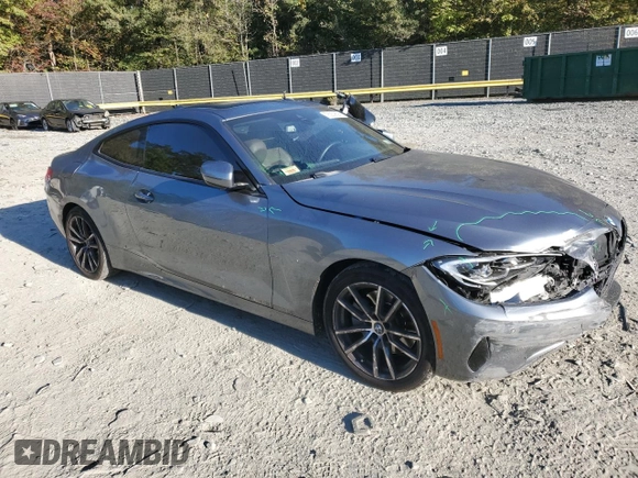 2021 BMW 4 Series 430i xDrive with VIN WBA73AP06MCH04967, listed as a Copart auction lot 76239894 with 53,224 mi miles and Salvage Title. Bid and sale history available at carsss.com. Image 4.