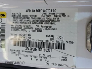 2016 Ford Fusion SE with VIN 3FA6P0H71GR106321, listed as a Copart auction lot 49655175 with 73,631 mi miles and Salvage Title. Bid and sale history available at DreamBid. Image 13.