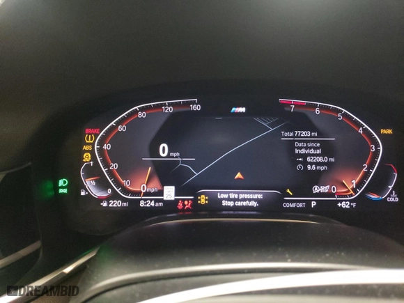 2020 BMW 7 Series 740i xDrive with VIN WBA7T4C04LGG62734, listed as a Copart auction lot 54722014 with 77,203 mi miles and Salvage Title. Bid and sale history available at carsss.com. Image 9.