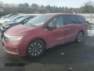2022 Honda Odyssey EX-L with VIN 5FNRL6H72NB000481, listed as a Copart auction lot 43406015 with 43,353 mi miles and Salvage Title. Bid and sale history available at DreamBid. Image 1.