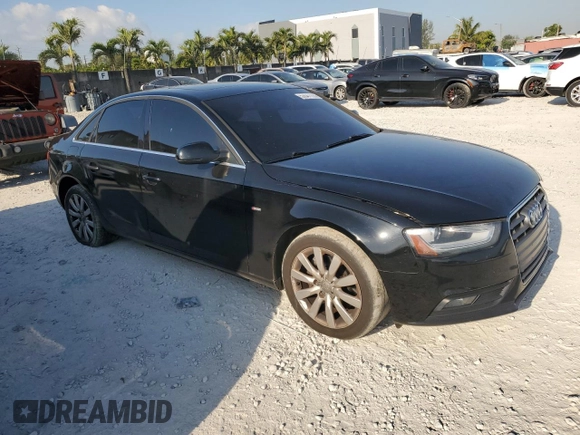 2013 Audi A4 Premium with VIN WAUAFAFL8DN011148, listed as a Copart auction lot 53547775 with 89,605 mi miles and Clean Title. Bid and sale history available at carsss.com. Image 4.