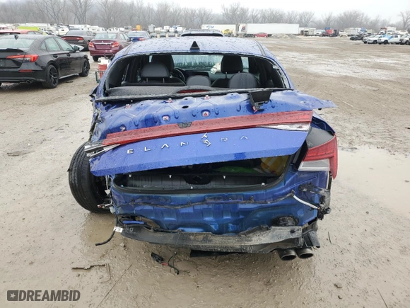 2023 Hyundai Elantra N Line with VIN KMHLR4AF2PU499850, listed as a Copart auction lot 42873365 with 0 mi miles and Salvage Title. Bid and sale history available at carsss.com. Image 6.