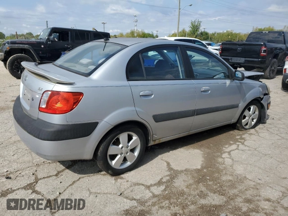 2007 Kia Rio LX with VIN KNADE123776231384, listed as a Copart auction lot 73554084 with 0 mi miles and Salvage Title. Bid and sale history available at carsss.com. Image 3.