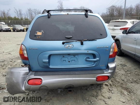 2003 Hyundai Santa Fe GLS with VIN KM8SC73D53U525667, listed as a Copart auction lot 46217945 with 160,469 mi miles and Salvage Title. Bid and sale history available at carsss.com. Image 6.