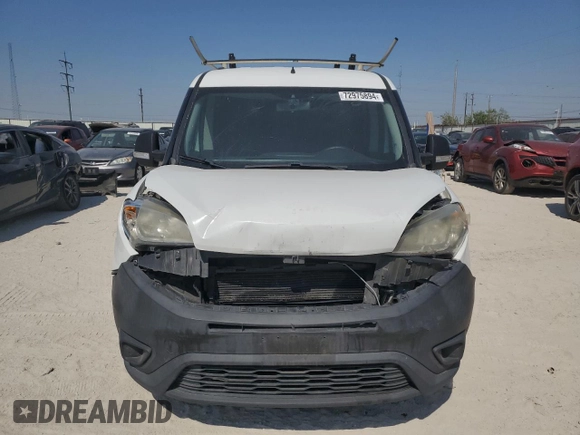 2017 Ram ProMaster City Cargo Van Tradesman with VIN ZFBERFAB3H6E11566, listed as a Copart auction lot 72975894 with 124,673 mi miles and Salvage Title. Bid and sale history available at carsss.com. Image 5.