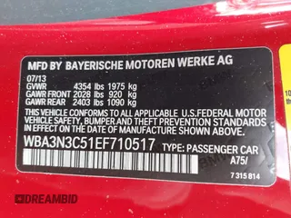 2014 BMW 4 Series 428i z VIN WBA3N3C51EF710517, wystawiony jako IAAI lot #39263305 z przebiegiem 145 193 mil mil oraz . Historia ofert i sprzedaży dostępna na DreamBid. Obrazek 9.