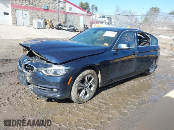 2017 BMW 3 Series 330i xDrive with VIN WBA8D9G39HNU62595, listed as a IAAI auction lot 41811673 with 1 mi miles. Bid and sale history available at carsss.com. Image 2.