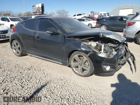 2015 Hyundai Veloster Turbo with VIN KMHTC6AE7FU221285, listed as a Copart auction lot 81598924 with 93,153 mi miles and Salvage title. Bid and sale history available at DreamBid. Image 4.