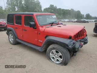 2020 Jeep Wrangler Unlimited Sport S with VIN 1C4HJXDG9LW285783, listed as a Copart auction lot 60877335 with 43,248 mi miles and Salvage title. Bid and sale history available at DreamBid. Image 4.