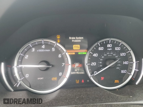 2020 Acura TLX Technology with VIN 19UUB3F44LA001126, listed as a Copart auction lot 58700805 with 49,195 mi miles and Salvage title. Bid and sale history available at DreamBid. Image 9.