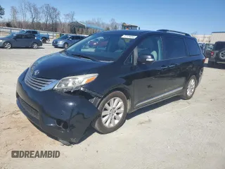 2015 Toyota Sienna XLE with VIN 5TDYK3DC2FS625475, listed as a Copart auction lot 47729595 with 114,711 mi miles and Salvage Title. Bid and sale history available at carsss.com. Image 1.