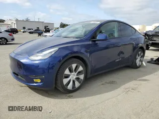2021 Tesla Model Y Long Range with VIN 5YJYGDEEXMF192447, listed as a Copart auction lot 53550055 with 65,673 mi miles and Salvage Title. Bid and sale history available at DreamBid. Image 1.