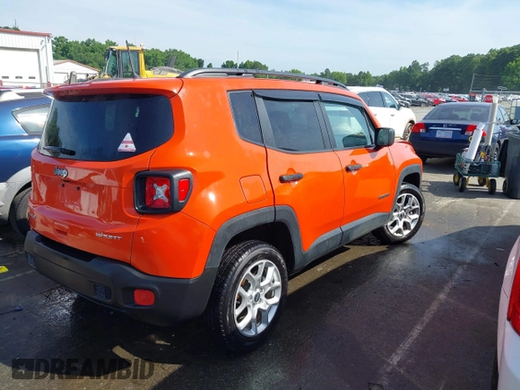 2018 Jeep Renegade Sport with VIN ZACCJBAB8JPJ55880, listed as a IAAI auction lot 42542969 with 70,989 mi miles and . Bid and sale history available at DreamBid. Image 4.