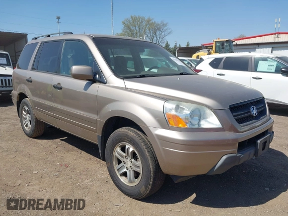2004 Honda Pilot EX with VIN 2HKYF18464H599512, listed as a IAAI auction lot 42098213 with 224,054 mi miles and . Bid and sale history available at DreamBid. Image 1.