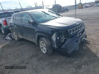 2024 Jeep Compass Sport with VIN 3C4NJDAN5RT143675, listed as a IAAI auction lot 41642160 with 5,663 mi miles. Bid and sale history available at carsss.com. Image 1.