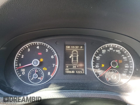 2012 Volkswagen Passat SE with VIN 1VWBP7A36CC061293, listed as a Copart auction lot 88065715 with 100,640 mi miles and Salvage Title. Bid and sale history available at carsss.com. Image 9.