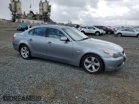 2005 BMW 5 Series 530i with VIN WBANA73585CR60267, listed as a Copart auction lot 47089185 with 244,533 mi miles and Clean Title. Bid and sale history available at DreamBid. Image 4.