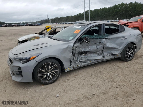 2022 Kia Stinger GT-Line with VIN KNAE35LD8N6106545, listed as a Copart auction lot 74806484 with 0 mi miles and Salvage Title. Bid and sale history available at carsss.com. Image 1.