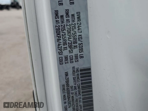 2019 Ram ProMaster City Cargo Tradesman с VIN ZFBHRFAB6K6N45974, выставлен на аукционе Copart как лот 57478065 с пробегом 296 399 миль миль и Чистый • Clean title. История ставок и продаж доступна на DreamBid. Изображение 13.