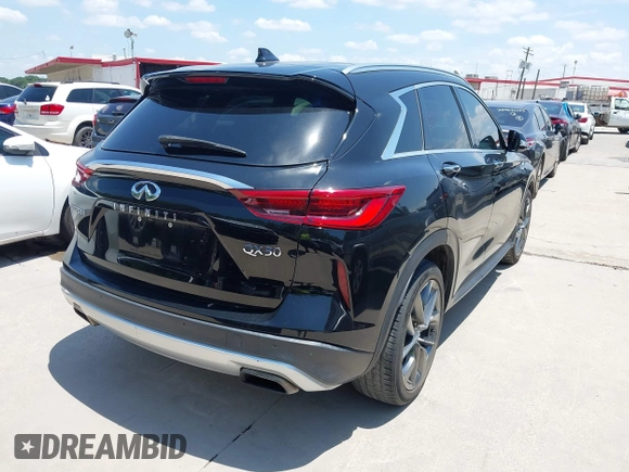 2019 Infiniti QX50 Luxe with VIN 3PCAJ5M1XKF126209, listed as a IAAI auction lot 42702042 with 57,763 mi miles and . Bid and sale history available at DreamBid. Image 4.