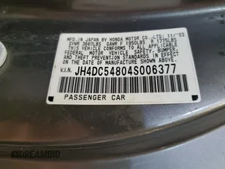 2004 Acura RSX with VIN JH4DC54804S006377, listed as a Copart auction lot 78237694 with Not Provided miles and Salvage Title. Bid and sale history available at carsss.com. Image 12.