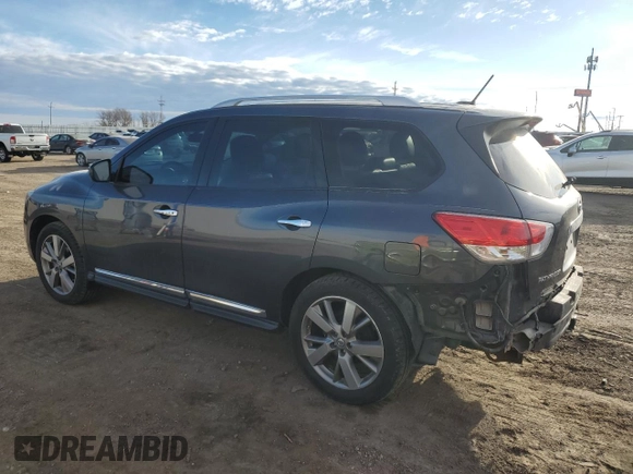 2013 Nissan Pathfinder SL with VIN 5N1AR2MM7DC666842, listed as a Copart auction lot 49865505 with 125,748 mi miles and Salvage Title. Bid and sale history available at carsss.com. Image 2.