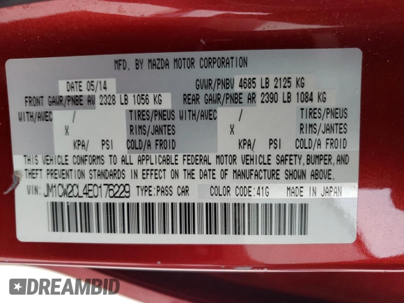 2014 Mazda 5 Touring with VIN JM1CW2CL4E0176229, listed as a Copart auction lot 48295225 with 168,854 mi miles and Clean Title. Bid and sale history available at carsss.com. Image 13.