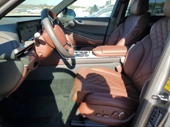 2025 Genesis GV80 Prestige with VIN KMUHEESC2SU213789, listed as a Copart auction lot 80718504 with 6,644 mi miles and Salvage Title. Bid and sale history available at DreamBid. Image 7.