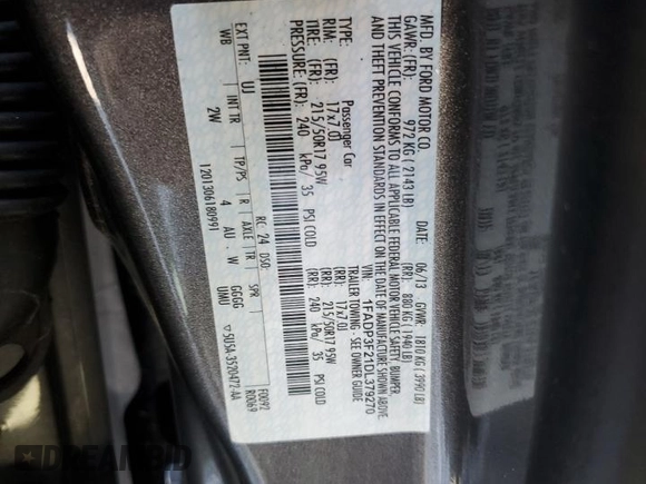 2013 Ford Focus SE with VIN 1FADP3F21DL379270, listed as a Copart auction lot 48125115 with 85,375 mi miles and Salvage Title. Bid and sale history available at carsss.com. Image 12.