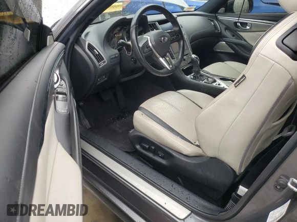 2021 Infiniti Q60 Luxe with VIN JN1EV7KL6MM470350, listed as a Copart auction lot 84838574 with 27,374 mi miles and Salvage title. Bid and sale history available at DreamBid. Image 8.