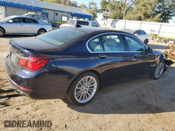 2013 BMW 7 Series 750i with VIN WBAYA8C50DC996634, listed as a Copart auction lot 76252824 with 110,807 mi miles and Salvage Title. Bid and sale history available at DreamBid. Image 3.