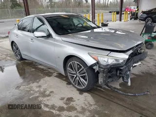 2014 Infiniti Q50 Sport with VIN JN1BV7APXEM670849, listed as a IAAI auction lot 41939363 with 124,766 mi miles and . Bid and sale history available at DreamBid. Image 1.