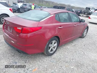 2015 Kia Optima LX with VIN 5XXGM4A7XFG446248, listed as a IAAI auction lot 42047807 with 167,000 mi miles. Bid and sale history available at carsss.com. Image 4.