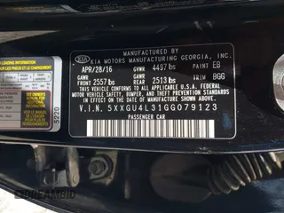 2016 Kia Optima EX с VIN 5XXGU4L31GG079123, выставлен на аукционе IAAI как лот 42430932 с пробегом 150 887 миль миль и . История ставок и продаж доступна на DreamBid. Изображение 9.