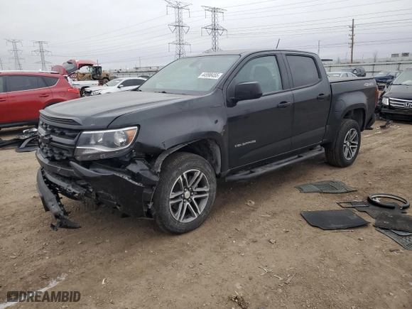 2021 Chevrolet Colorado 4WD Work Truck with VIN 1GCGTBENXM1188273, listed as a Copart auction lot 44998455 with 50,710 mi miles and Salvage Title. Bid and sale history available at carsss.com. Image 1.