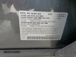 2018 Audi SQ5 Premium Plus with VIN WA1A4AFY8J2154192, listed as a Copart auction lot 47100814 with 72,666 mi miles and . Bid and sale history available at DreamBid. Image 13.