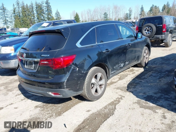 2016 Acura MDX with VIN 5FRYD3H25GB014565, listed as a IAAI auction lot 41678737 with 101,682 mi miles. Bid and sale history available at carsss.com. Image 4.