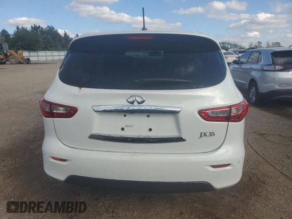 2013 Infiniti JX35 with VIN 5N1AL0MM1DC309792, listed as a Copart auction lot 73553234 with 110,637 mi miles and Salvage Title. Bid and sale history available at carsss.com. Image 6.