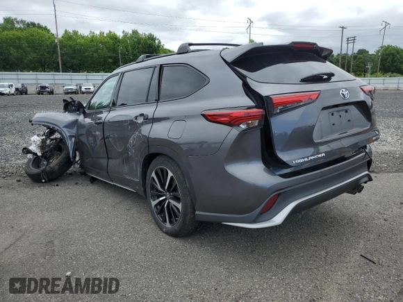 2021 Toyota Highlander XSE with VIN 5TDJZRBH0MS104704, listed as a Copart auction lot 59743145 with Not provided miles and Salvage title. Bid and sale history available at DreamBid. Image 2.