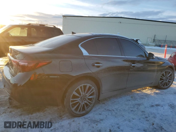 2020 Infiniti Q50 Red Sport 400 with VIN JN1FV7AR3LM660387, listed as a Copart auction lot 87592075 with 34,278 mi miles and Salvage Title. Bid and sale history available at carsss.com. Image 3.