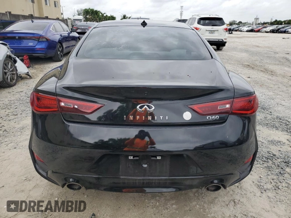 2020 Infiniti Q60 Luxe with VIN JN1EV7EK3LM340320, listed as a Copart auction lot 72427514 with 15,947 mi miles and Non Repairable. Bid and sale history available at carsss.com. Image 6.