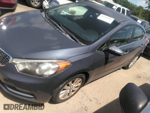 2014 Kia Forte EX with VIN KNAFX4A84E5053843, listed as a IAAI auction lot 42206701 with 115,193 mi miles. Bid and sale history available at carsss.com. Image 2.